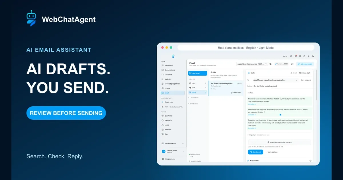 Tutorial assistente email IA: cerca nella posta e crea bozze di risposta