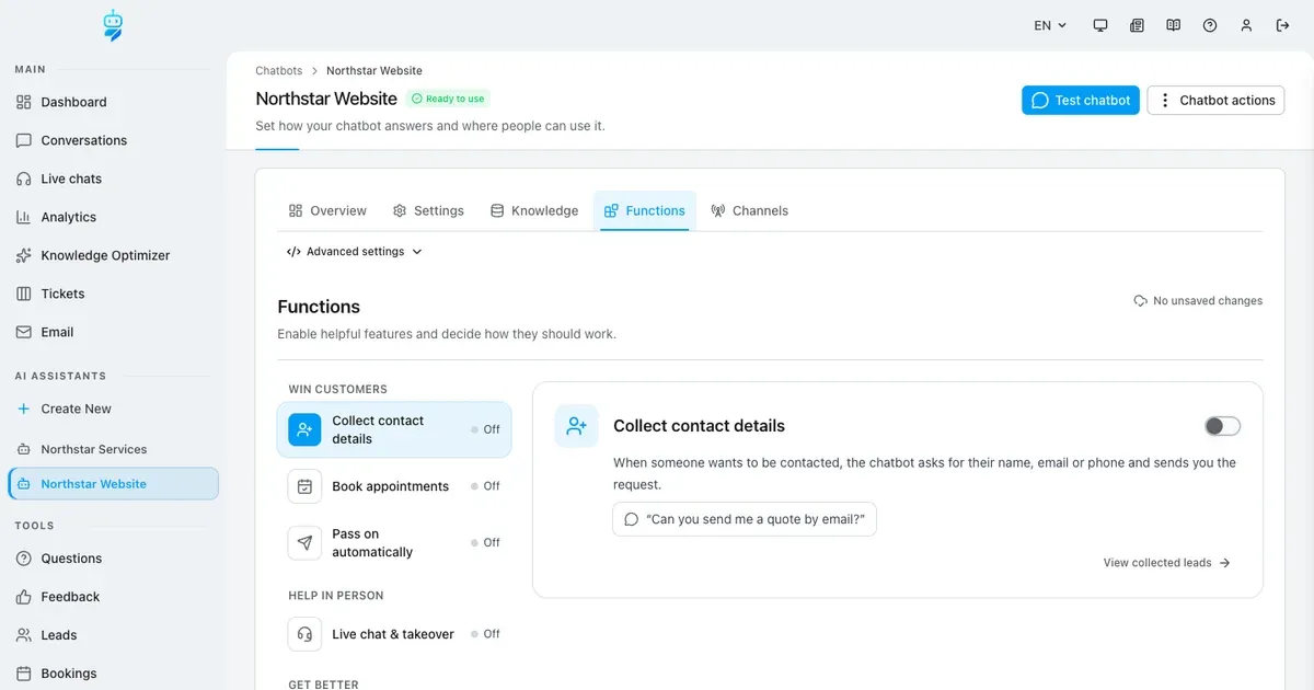 Fonctionnalités de chatbot expliquées : configurer les huit fonctions, avec exemples