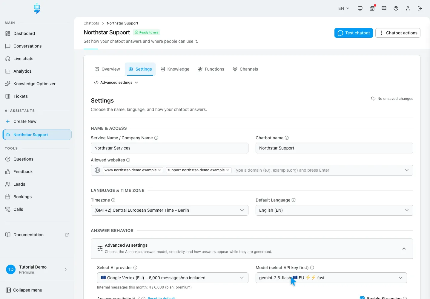 WebChatAgent interface showing choose the fastest economical model that passes the same tests