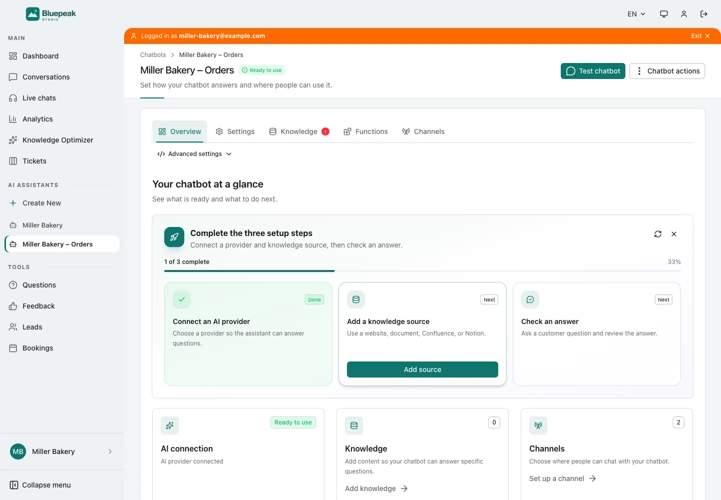Интерфейс WebChatAgent: альтернативный способ создания бота внутри аккаунта клиента