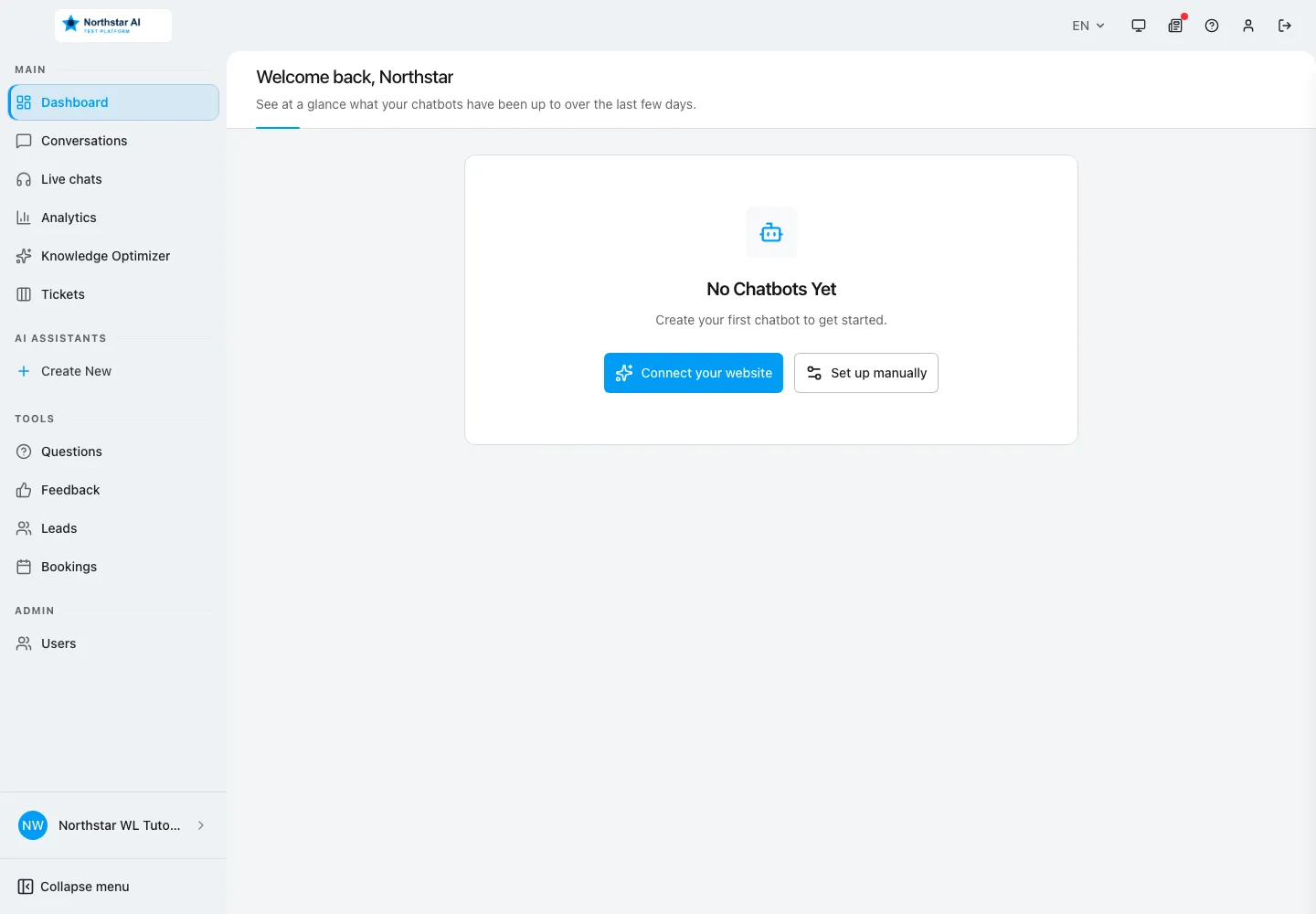 Englische WebChatAgent-Oberfläche: Gebrandete Dashboard-Oberfläche prüfen