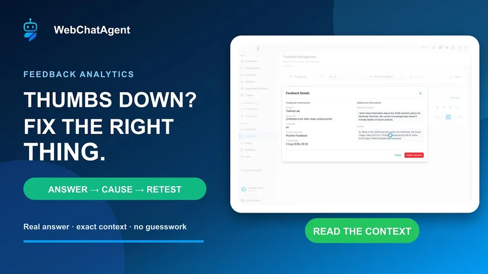 Chatbot feedback analytics: turn ratings into better answers