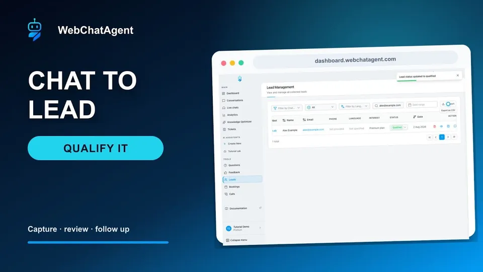 Chatbot lead capture: collect and manage qualified leads