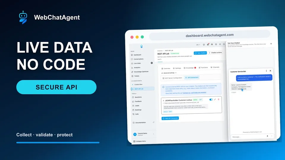 How to connect an AI chatbot to a REST API without code