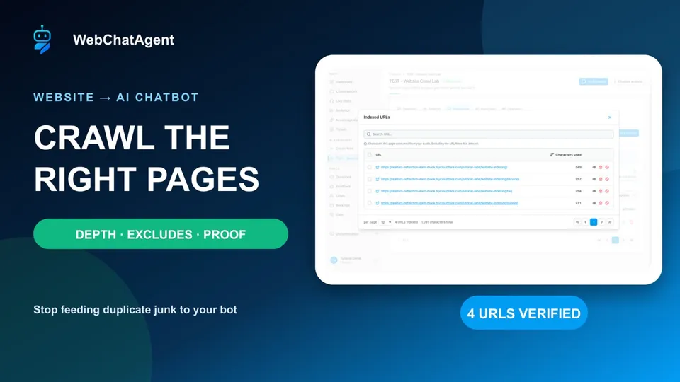 How to index an entire website for an AI chatbot