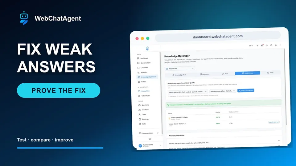AI chatbot Knowledge Optimizer: complete tutorial