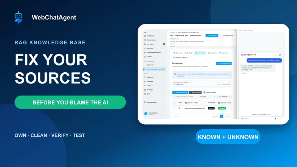 RAG chatbot knowledge base: prepare company documents