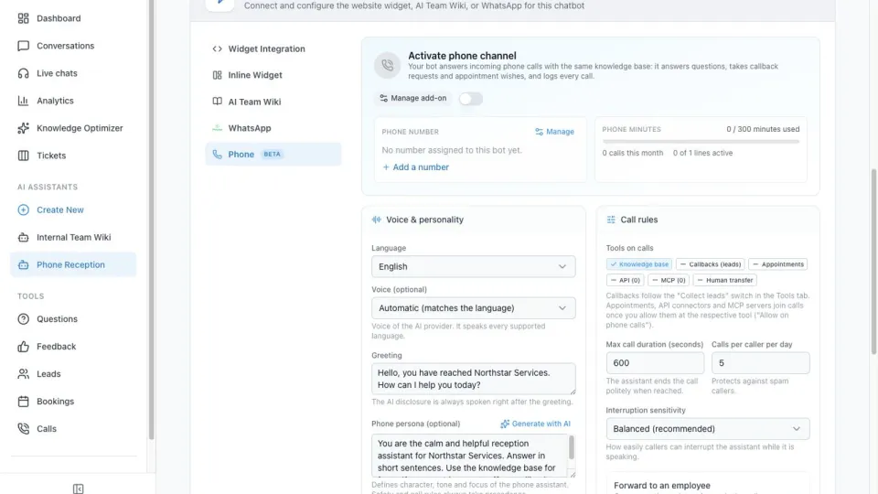 How to set up an AI phone assistant