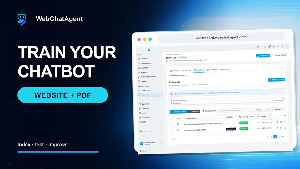 How to train an AI chatbot on your website and PDFs