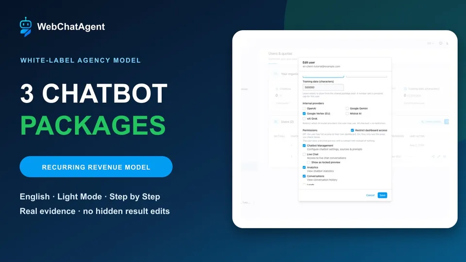 White-label chatbot platform packages for agencies: Launch, Growth and Voice