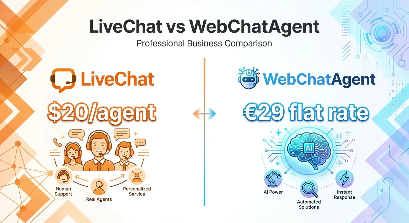 Overview comparison between LiveChat and WebChatAgent