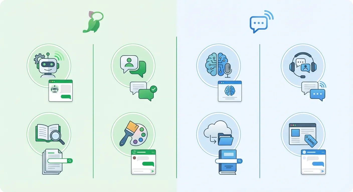 Overview comparison between tawk.to and WebChatAgent
