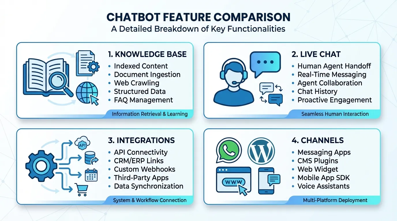 Feature comparison between Tidio and WebChatAgent